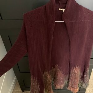 Anthropologie Multicolor/Burgundy Knit Cardigan